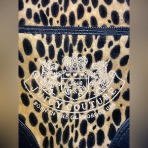 Y2K Vintage Juicy Couture Tan Cheetah Print Velour Crossbody Bag Purse